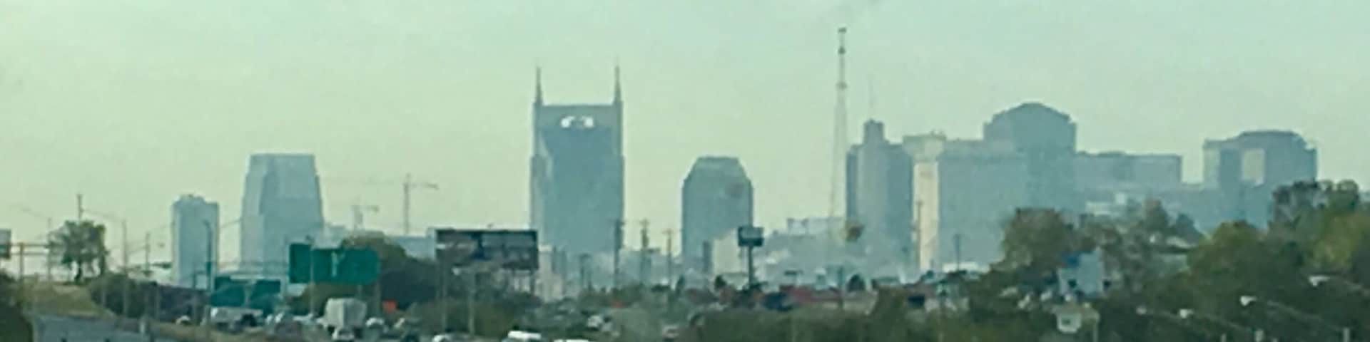 View of Nashville skyline on our way to I-40W.