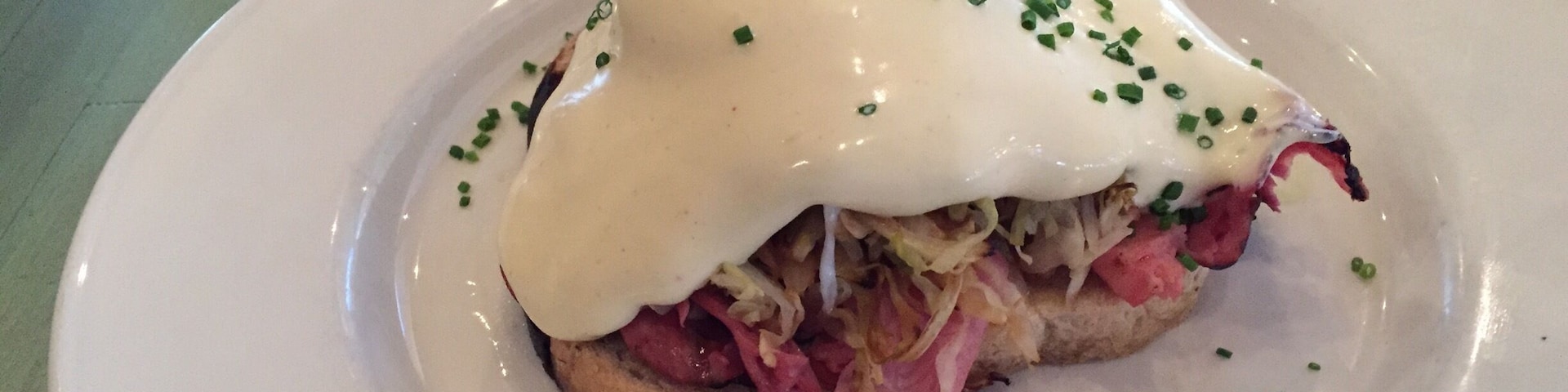 Beef tongue eggs Benedict: to die for! One of the best gems in music city