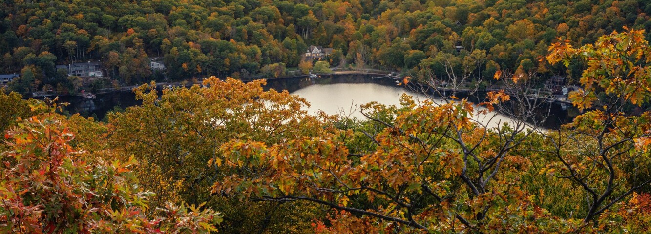 Fall scenic view of the rolling hills of Connecticut. The Northeast