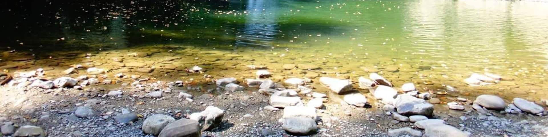 Mine Kill State Park is named for Mine Kill Creek, which runs through a narrow gorge in the park and features a 80-foot waterfall.