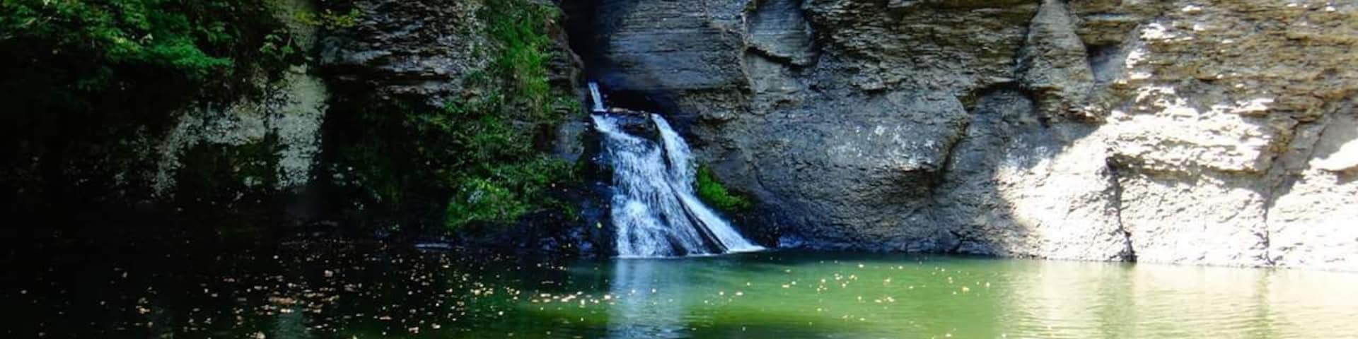 Mine Kill State Park is named for Mine Kill Creek, which runs through a narrow gorge in the park and features a 80-foot waterfall.