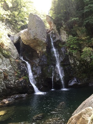 Take the easy path by parking at the bottom of the hill, or drive to the lot at the top for a greater challenge scrabbling down the mountain to the falls. Gorgeous, peaceful, and not over-crowded!
