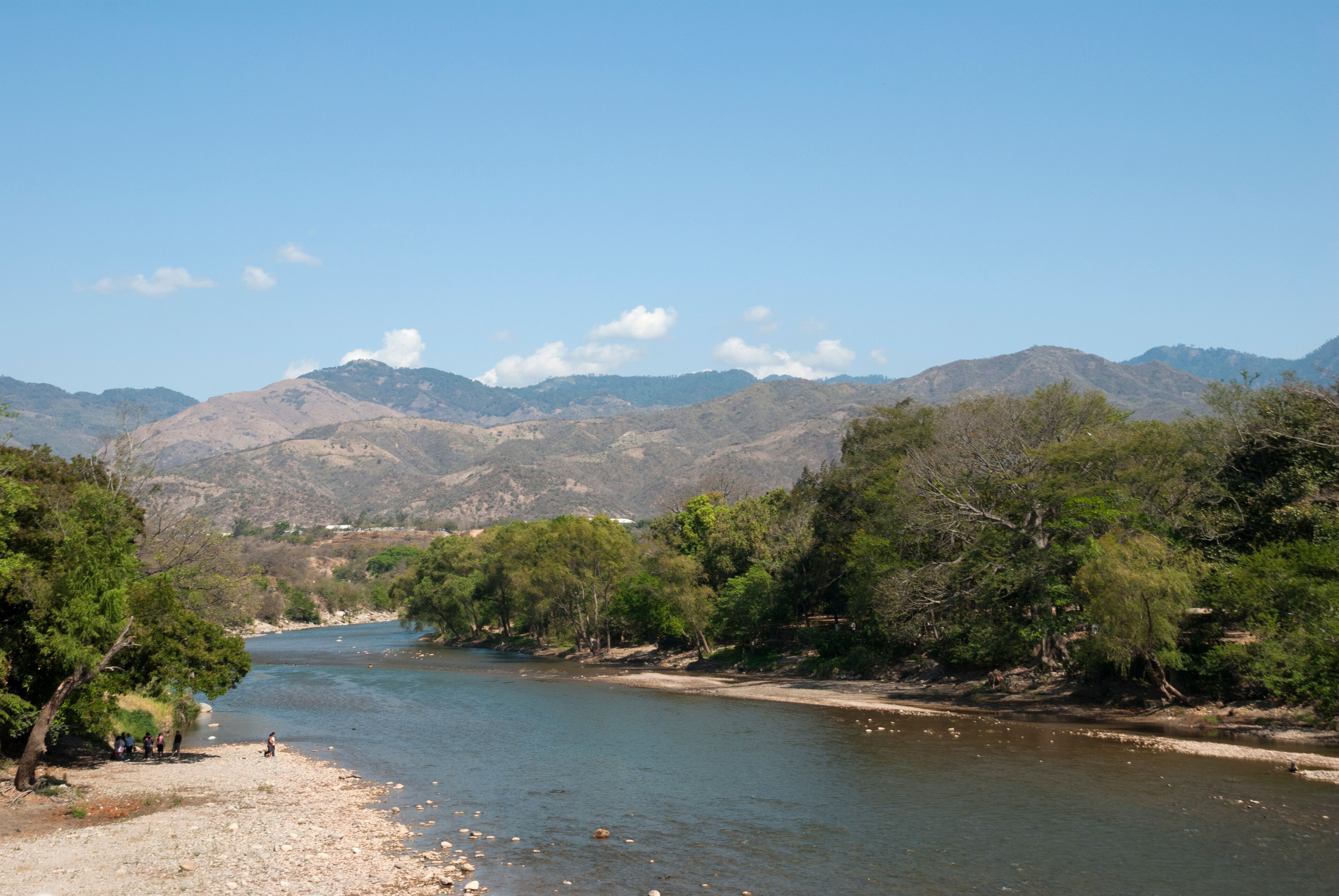 Motagua river in the mountains landscape. Guatemala