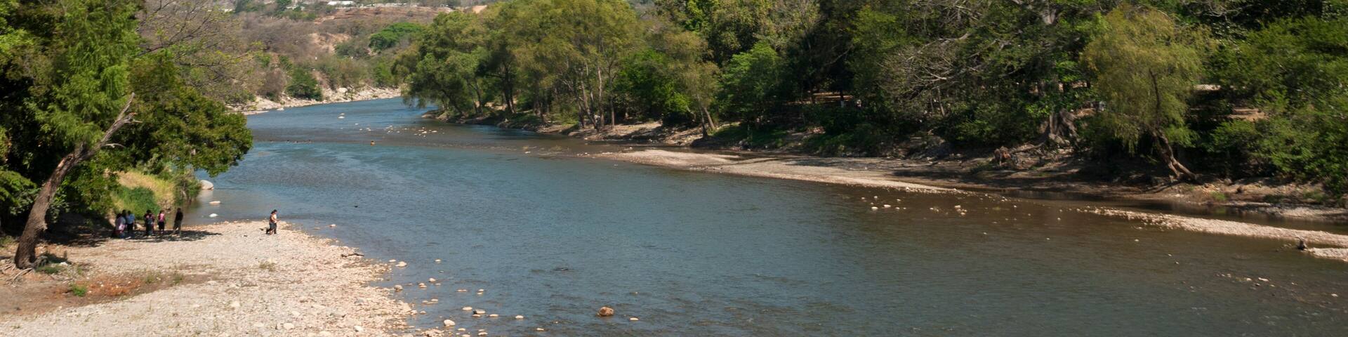 Motagua river in the mountains landscape. Guatemala