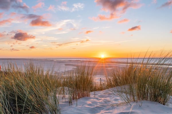 Sunset on the Island Borkum in the Northsea