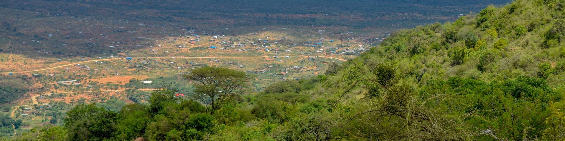Mount Kilimanjaro seen from Namanga Town, Kenya