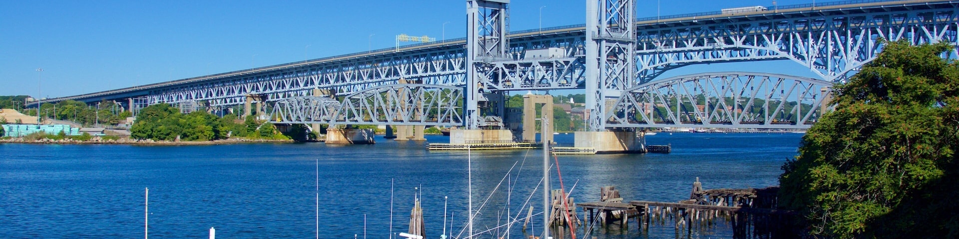 Groton featuring a bridge and a river or creek