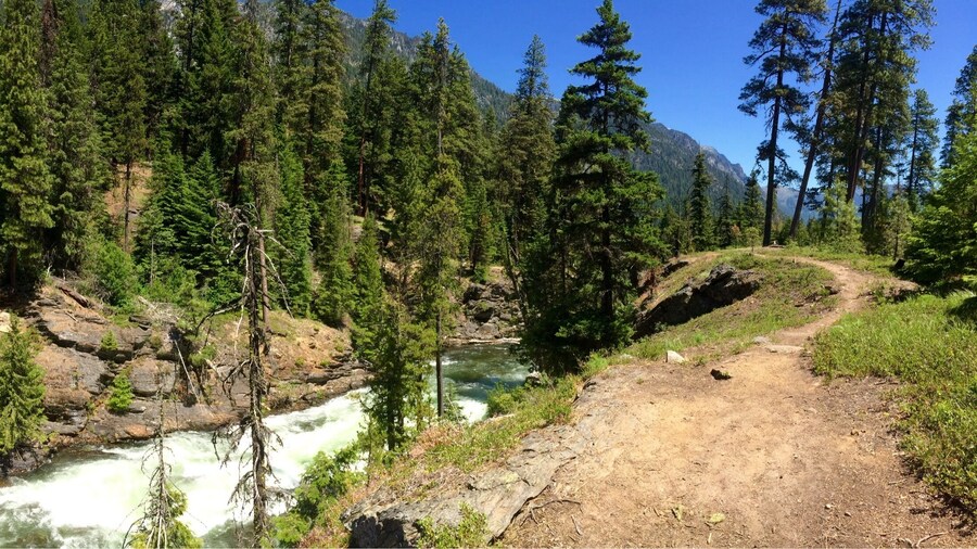 The trail that goes along the Icicle River gorge. A beautiful, easy going 4 mile loop trail about 15 miles up the Icicle outside Leavenworth, WA.