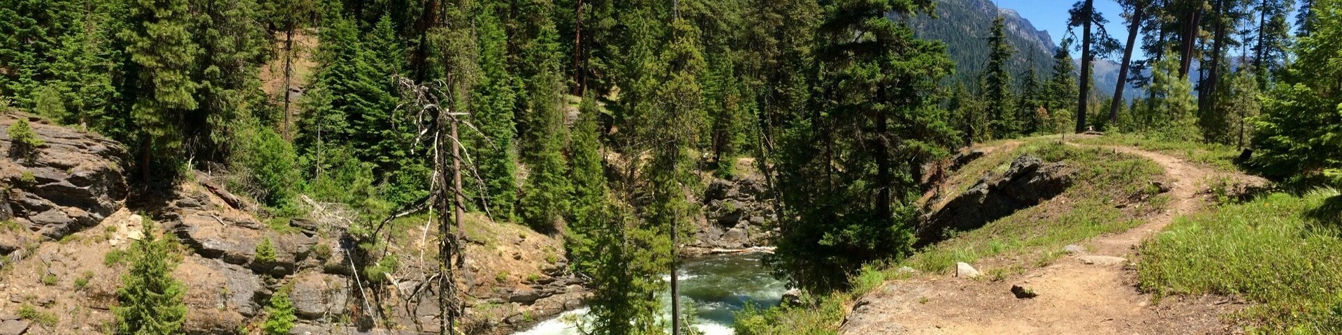 The trail that goes along the Icicle River gorge.  A beautiful, easy going 4 mile loop trail about 15 miles up the Icicle outside Leavenworth, WA.