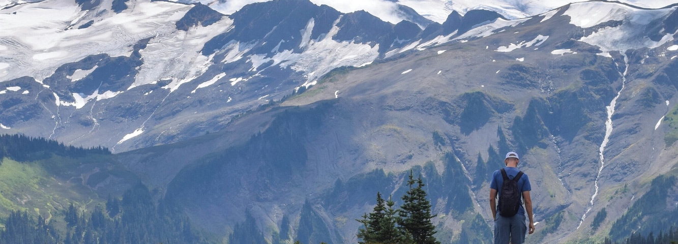 Skyline Divide is a 9-mile round trip hike offering stunning views up close of the ever-elusive Mount Baker Glacier. Located in Deming, Washington, this hike will wow you at every corner with wildflowers (in the summer), mountain peaks (Mt. Shuksan and Baker) and beautiful open meadows. It looks like I told my husband to walk down a dirt path and I put a green screen in front of him with a fake backdrop! I can't believe this is real!
For more information on visiting Mt. Baker and hiking in the area, check out my blog post: https://culturalfoodies.com/2019/08/31/hiking-in-mount-baker-washington/
#mountbaker
#hiking
#glacier
#outdoors
#nature
#washingtonstate
#pacificnorthwest
#lifeatexpedia