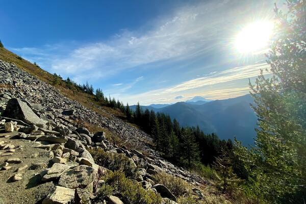 Decently steep, rocky climb, but worth it.