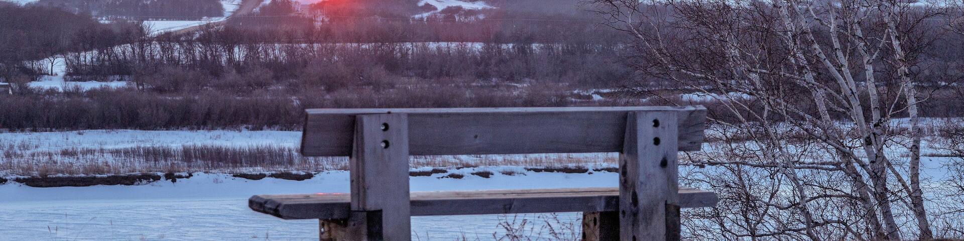 Perfect place to contemplate sunset at Chief Whitecap Park near Saskatoon, Canada