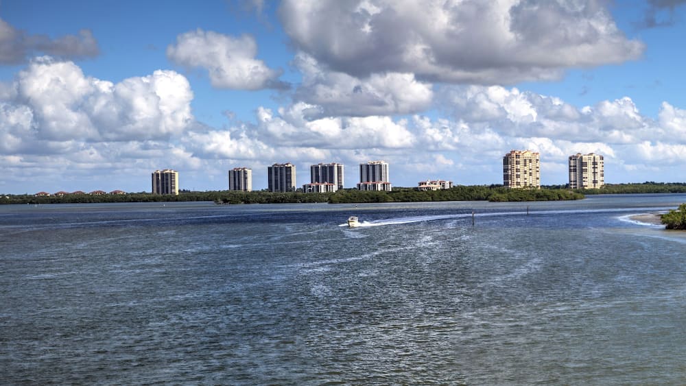 Panoramic of Estero Bay with its mangrove islands in Bonita Springs