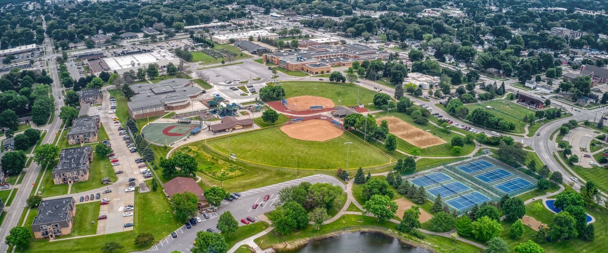 Aerial View of the Des Moine Suburb of Ankeny, Iowa