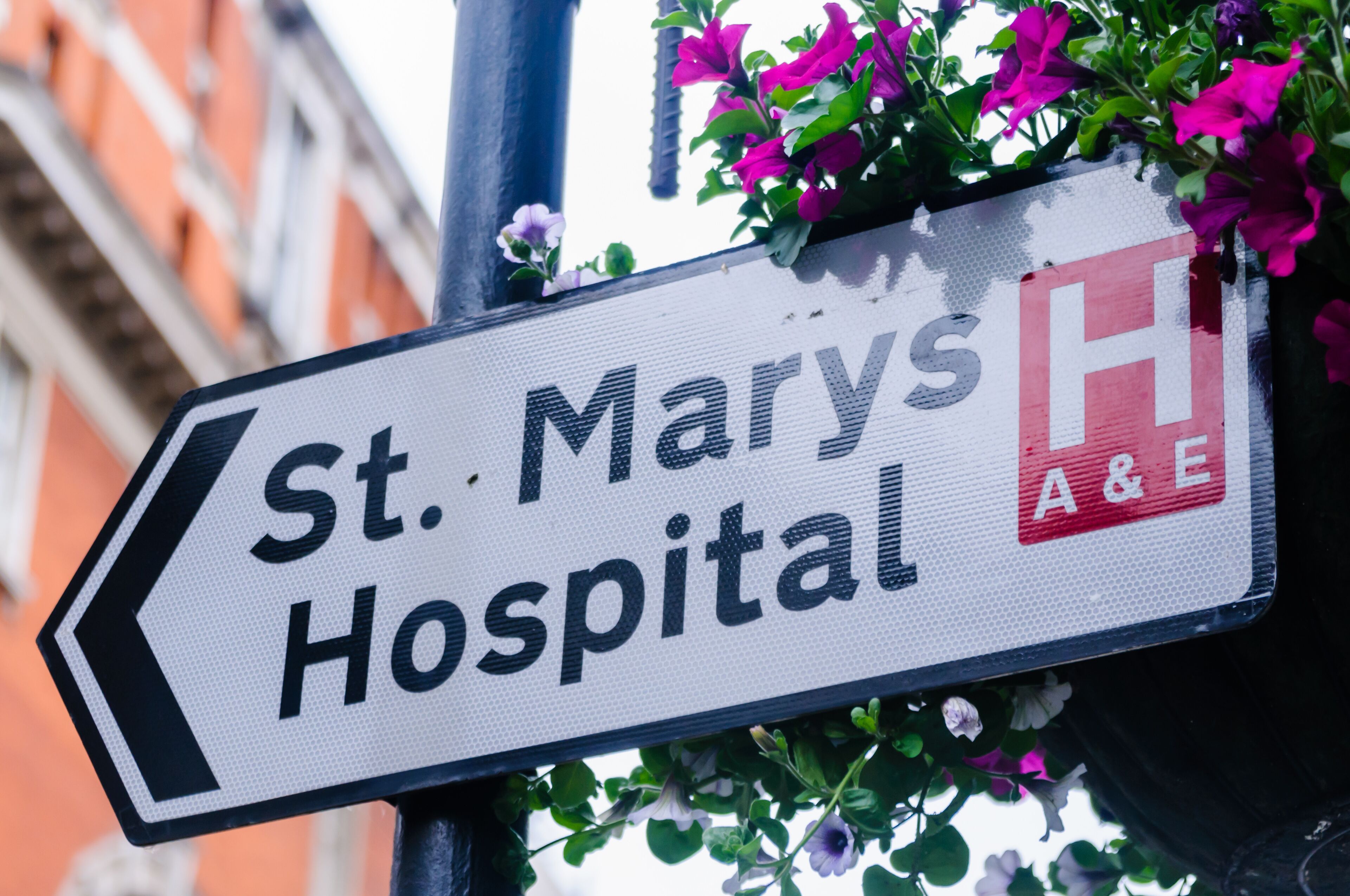 Sign for St. Mary's Hospital, London