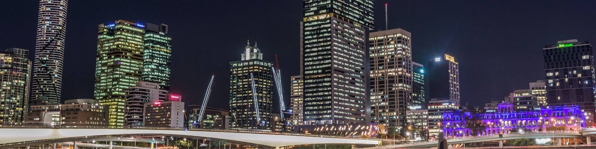 The amazing cityscape of Brisbane during the night time. It's absolutely relaxing to sit on a the grass ground in the South Bank Parklands looking at this cool view of the city. This place is always busy with photographers during the evening and night time.