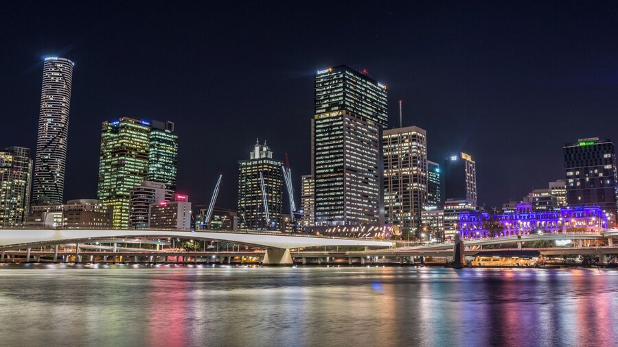 The amazing cityscape of Brisbane during the night time. It's absolutely relaxing to sit on a the grass ground in the South Bank Parklands looking at this cool view of the city. This place is always busy with photographers during the evening and night time.