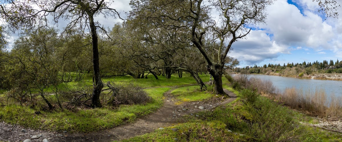 Trail alongside the American River at River Bend Park