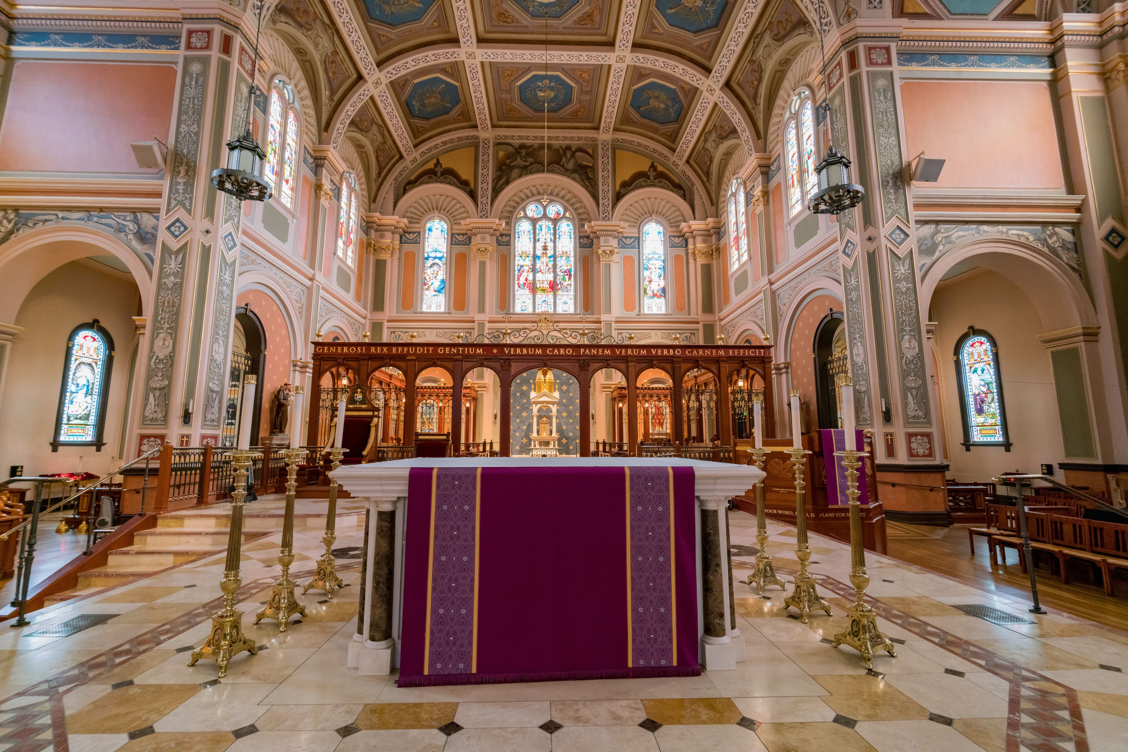 Interior view of the beautiful Cathedral of the Blessed Sacrament