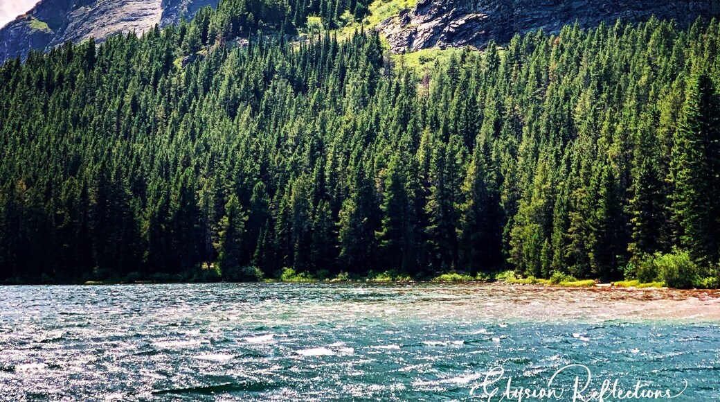 Grinnell Point from Lake Josephine at Glacier National Park. The entire park is filled with beautiful views just like this. Coming here is a new #Adventure every time!
