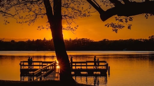 Beautiful sunset by the lake in the heart of the city #minneapolis #sunset #lakeview