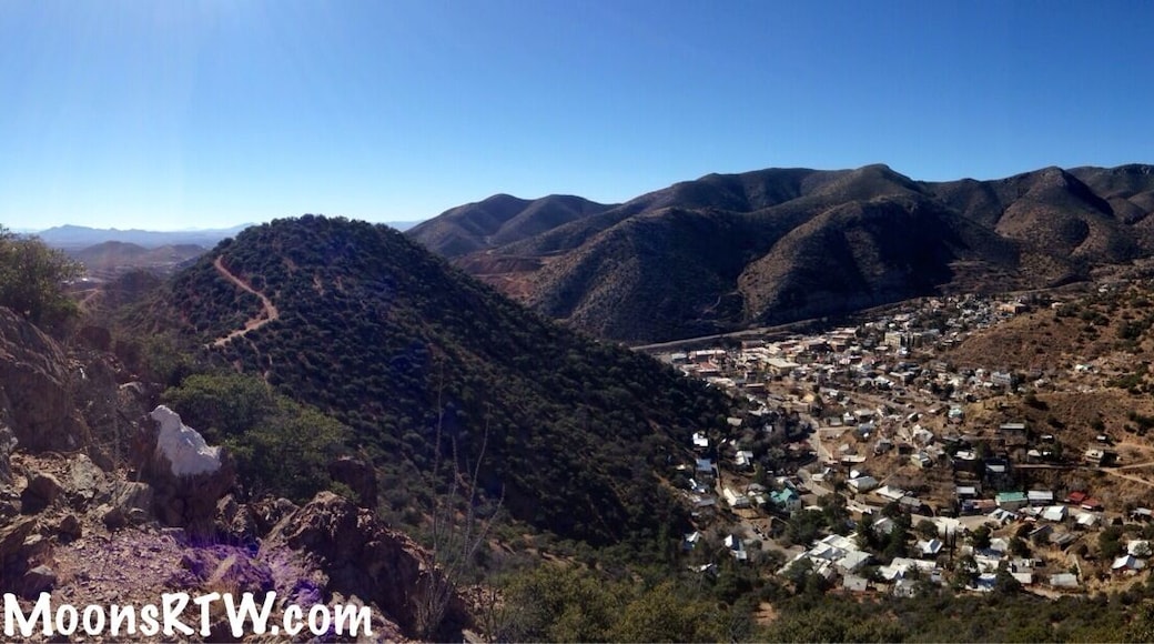 The view looking down on Old Bisbee. This is the hike to the famous Shrine on the hill. There is a long history about the Shrine and how it was built and dedicated to a family member who was terminally ill. Since then there are a few other shrines that have been built for all religions. This is a fairly easy hike(45-60mins), but be sure to have water as the elements can get you in AZ even during this time of year. The rocks can also be loose so have good hiking shoes.