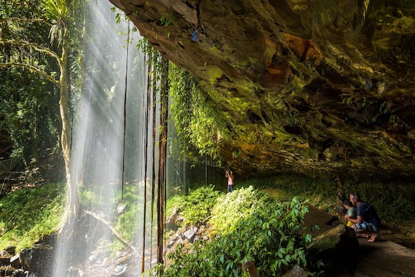 Crystal Shower Falls Walk Trailhead showing a waterfall