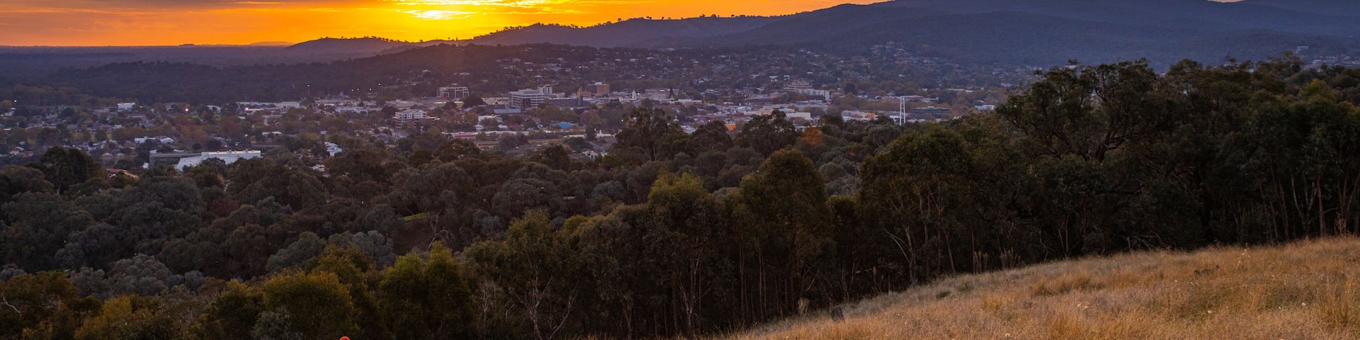 Albury showing a sunset, landscape views and tranquil scenes