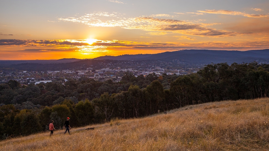 Albury showing a sunset, landscape views and tranquil scenes