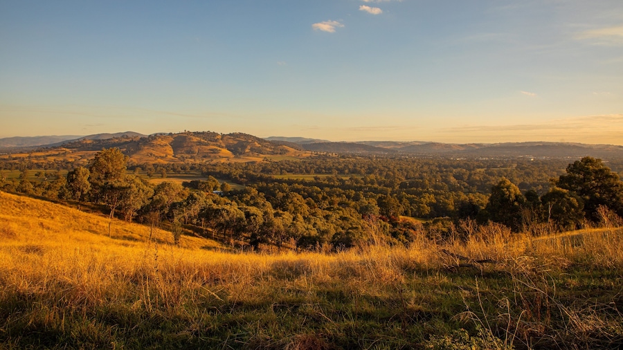 Albury which includes landscape views, a sunset and tranquil scenes