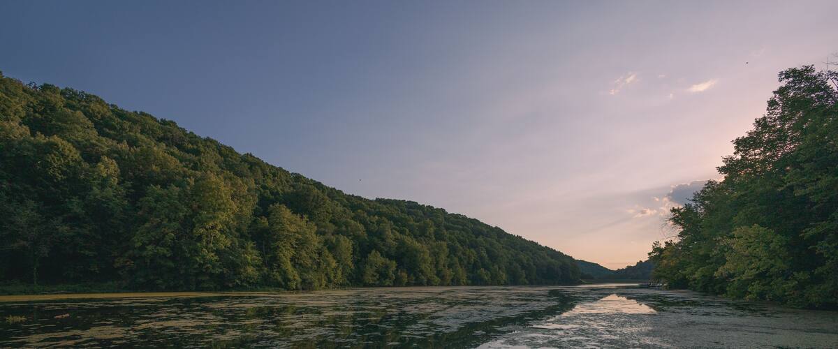 Sunset over Lake in Viroqua, Wisconsin, Sidie Hollow