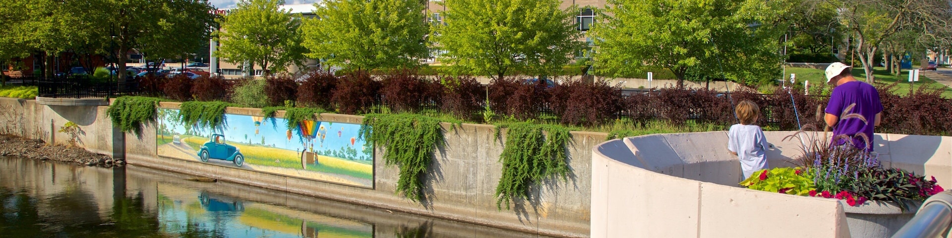 Battle Creek which includes a river or creek, outdoor art and views