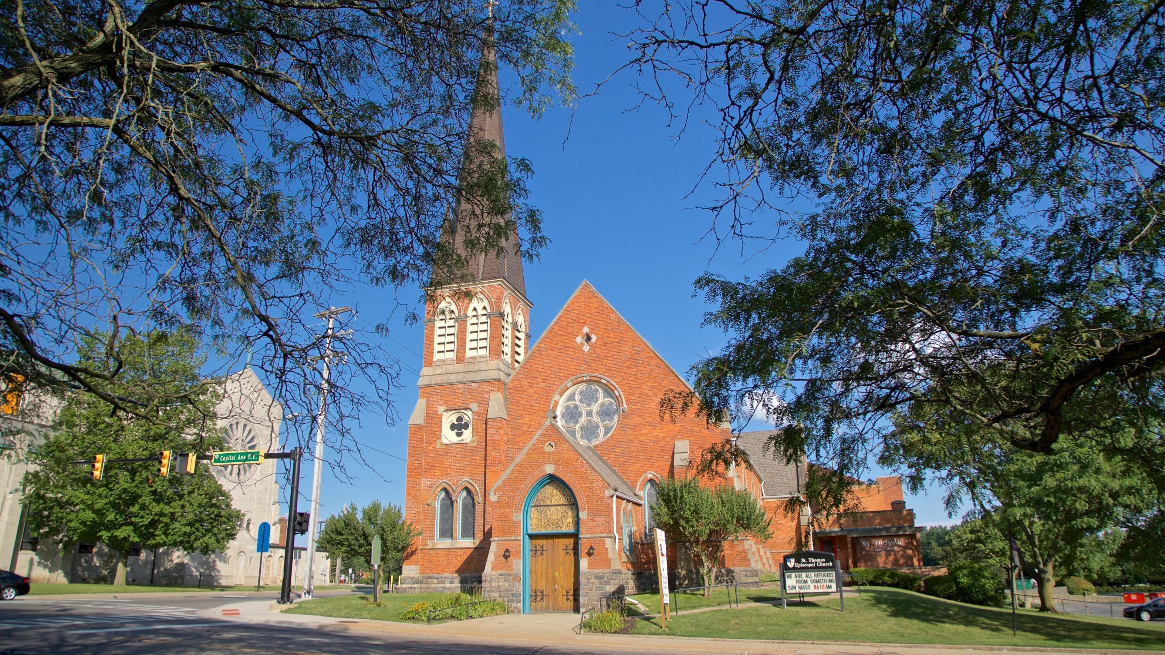 Battle Creek featuring a church or cathedral and heritage architecture