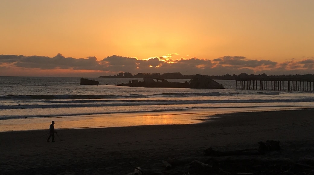 Seacliff is a California State Beach located off Highway 1 in the town of Aptos about 5 miles south of Santa Cruz, on State Park Drive. The beach is most known for the concrete ship SS Palo Alto lying in the water. After the recent storms the ship broke in half and it's sinking.
#Beachbound