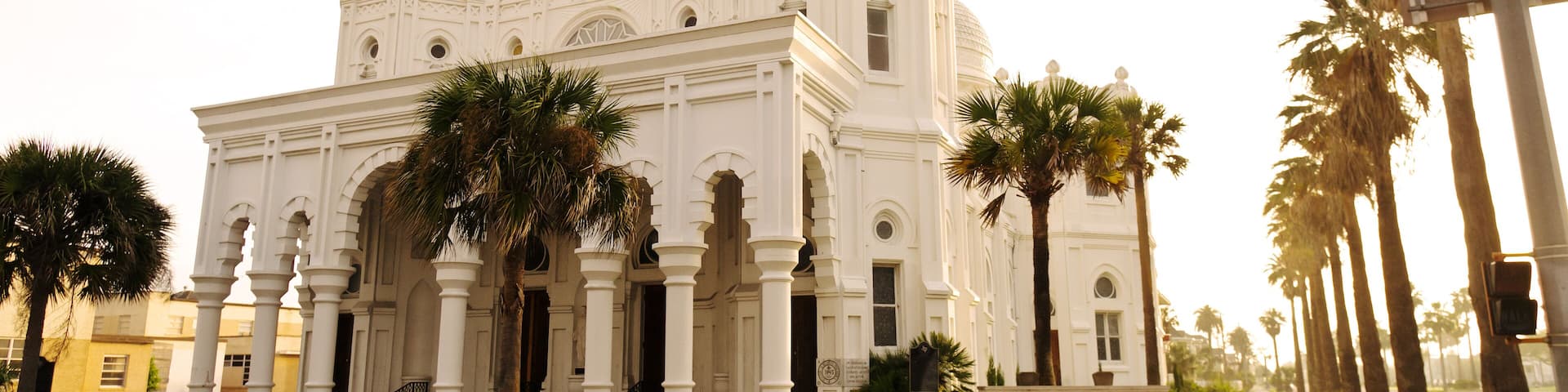 Morning light on historic church on Galveston Island, Texas.
