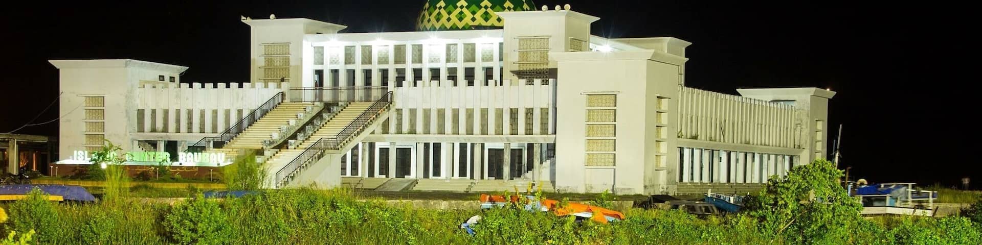 Silence night in a beautiful mosque in Sulawesi Indonesia.