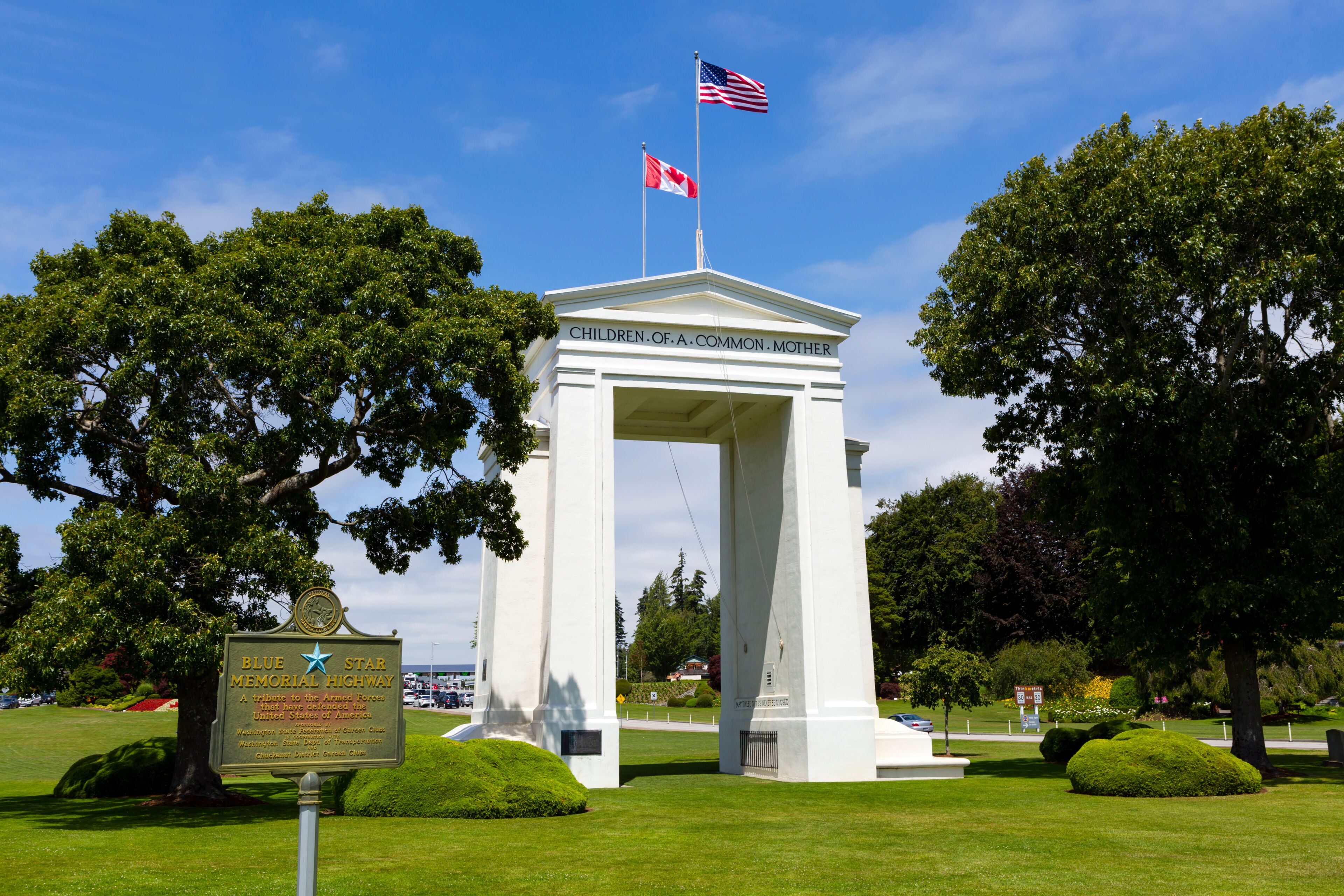 Peace Arch Park Canada United States USA International Boundary