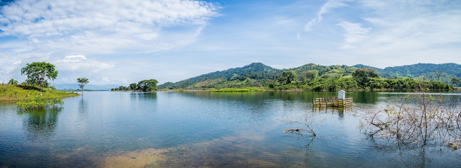 Panoramic view of Barinas dam. Barinas State, Venezuela