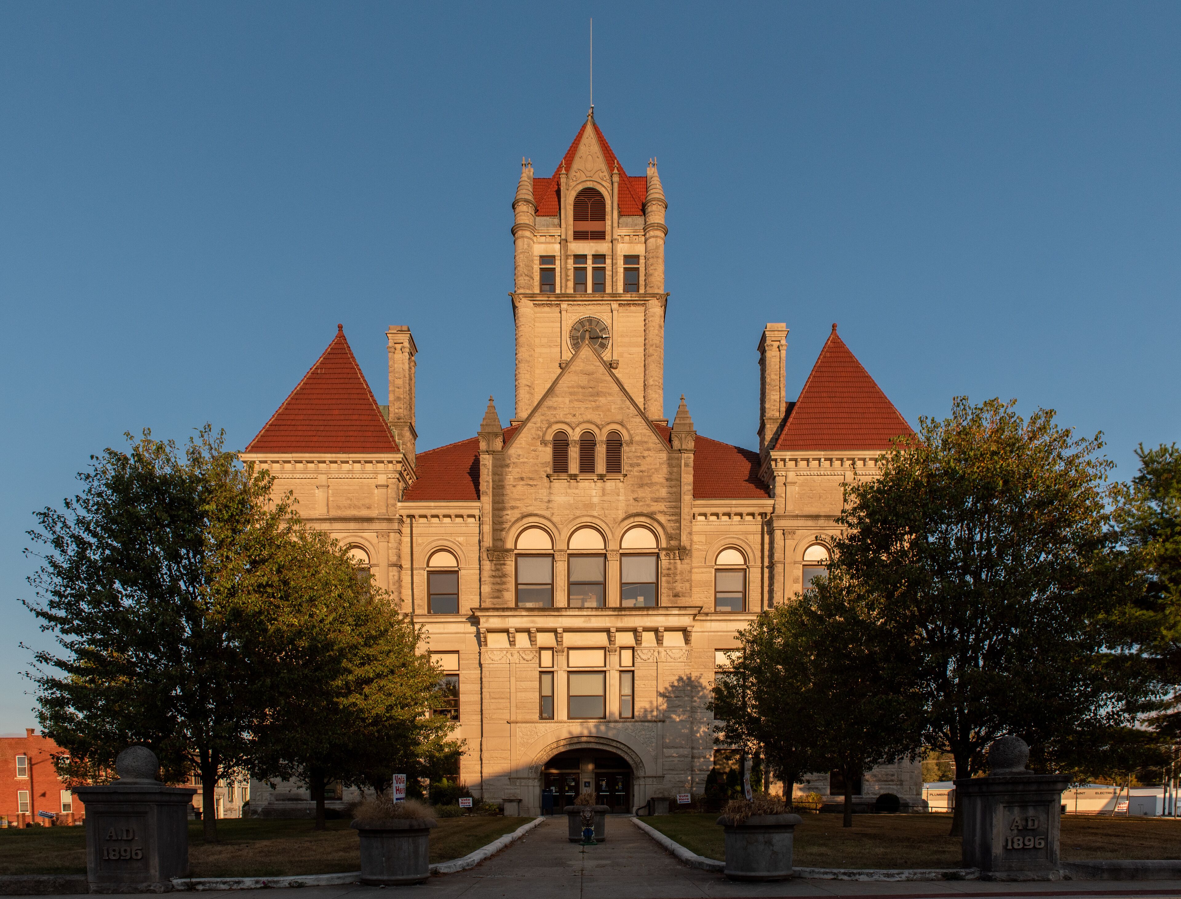 The historic Rushville, Indiana courthouse