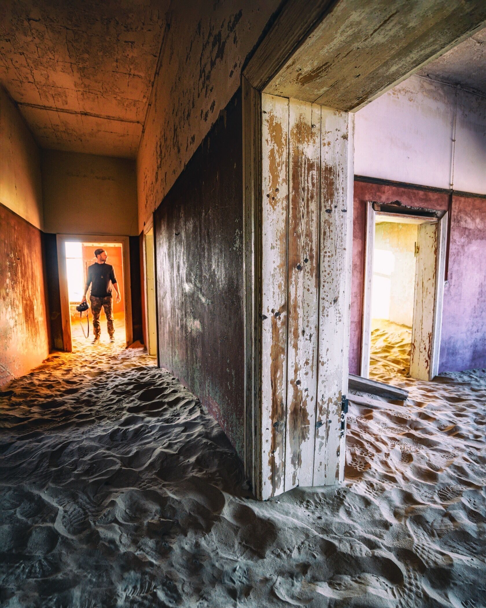 Swallowed by rising sands, Kolmanskop was once the richest town in Africa. 
The nearby diamond mines flooded the area with opportunity, prosperity, and corruption. Built by prospectors to model the classic German they were used to, Kolmanskop was abandoned after World War 2, and left to the elements. 
There are still diamonds in these sands... What would you do if you found one? 💎
#Namibia #abandoned #travel