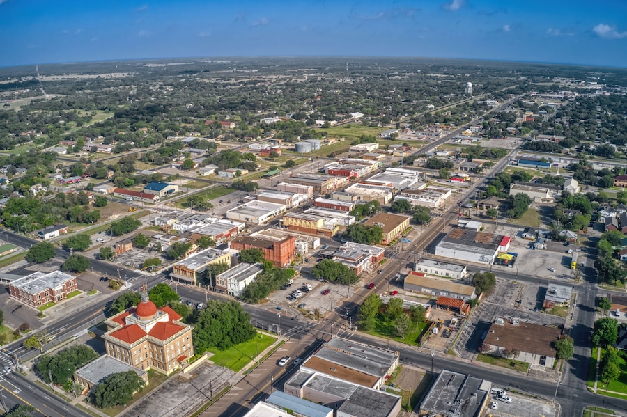 Aerial View of Beeville, Texas during Summer