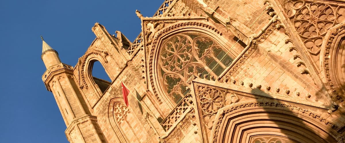 Sunset on the cathedral/mosque.