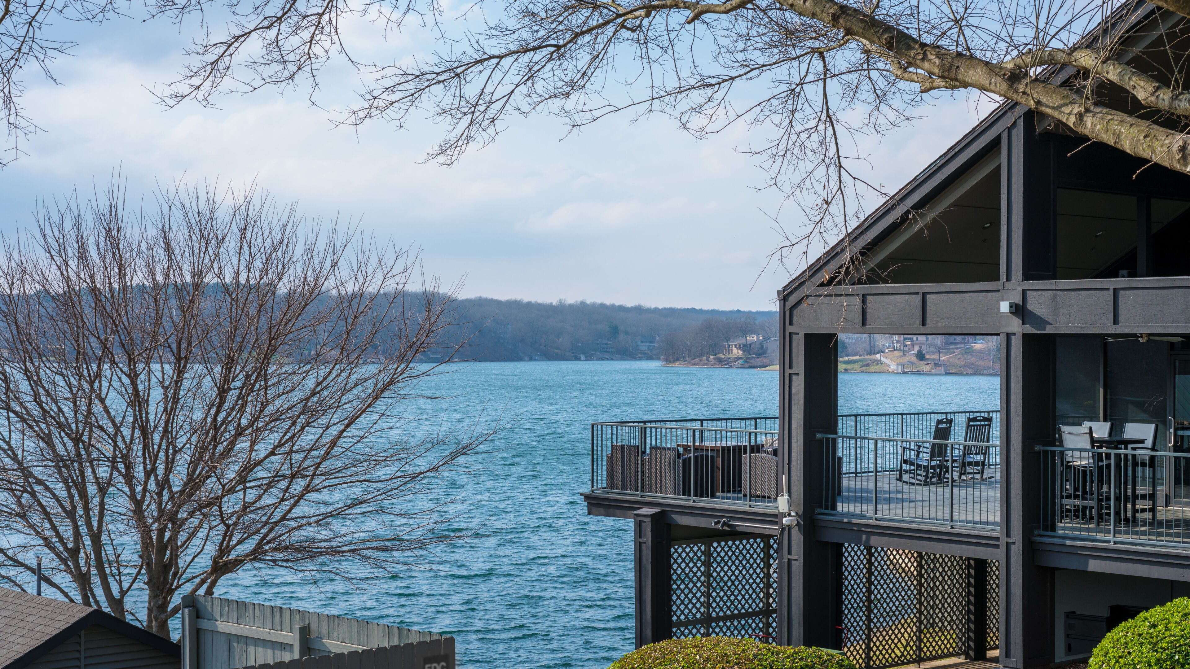 House on the lake in Northwest Arkansas, beautiful landscape view