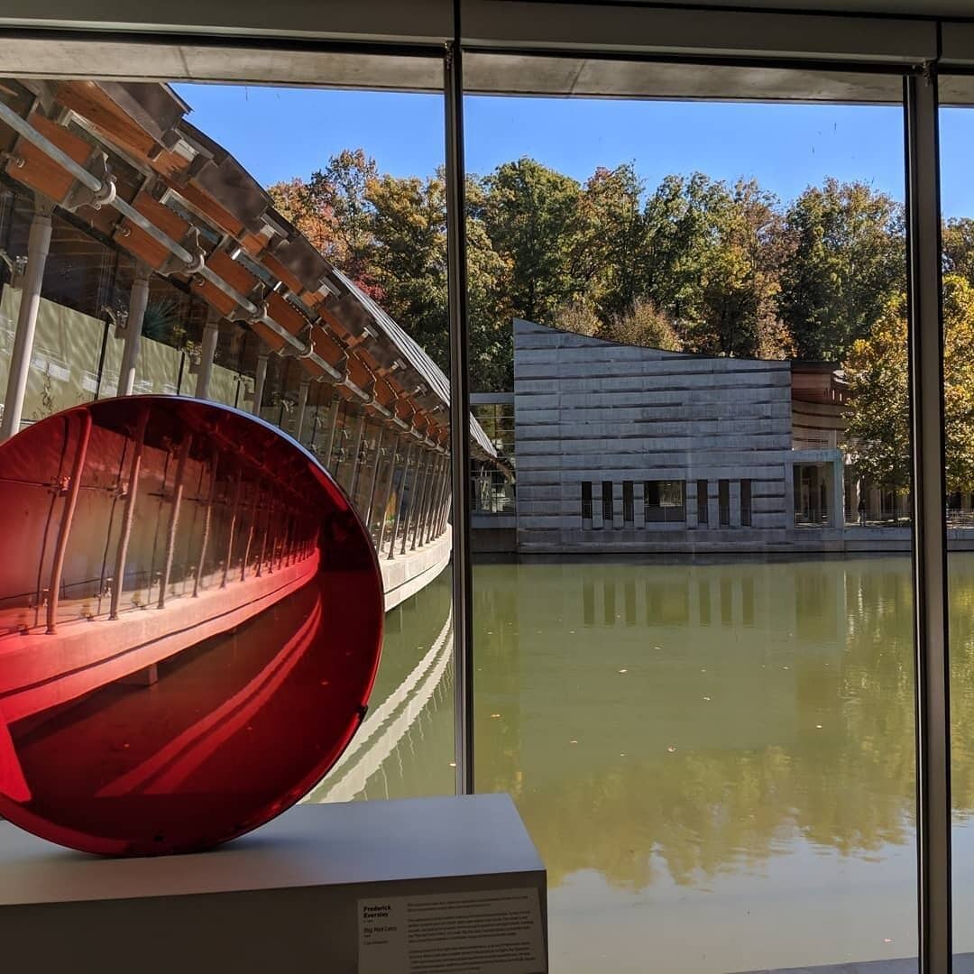 Great location to take a break and view some art and the outdoors.