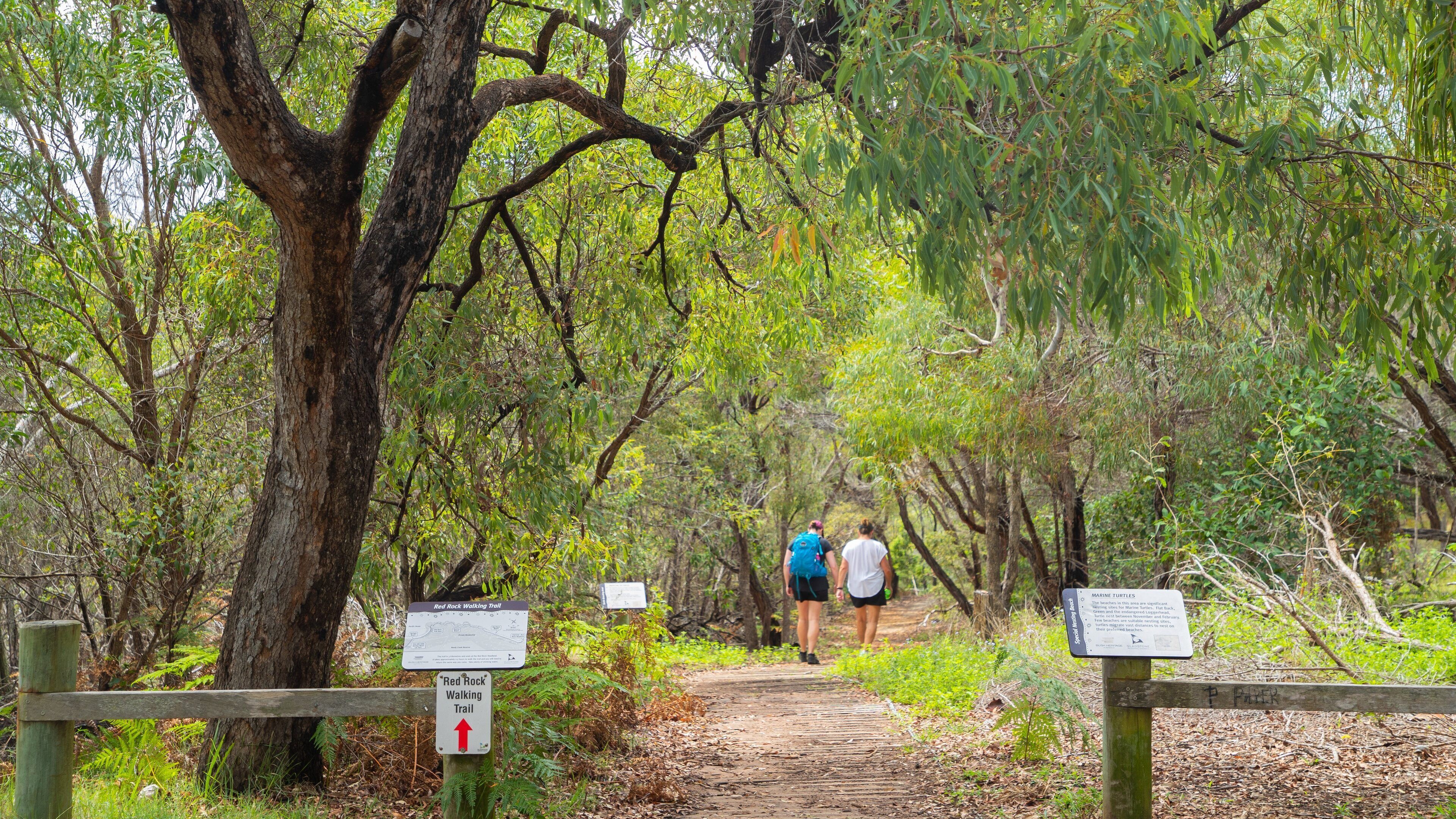 Red Rock Walking Trail which includes a park and forest scenes as well as a couple