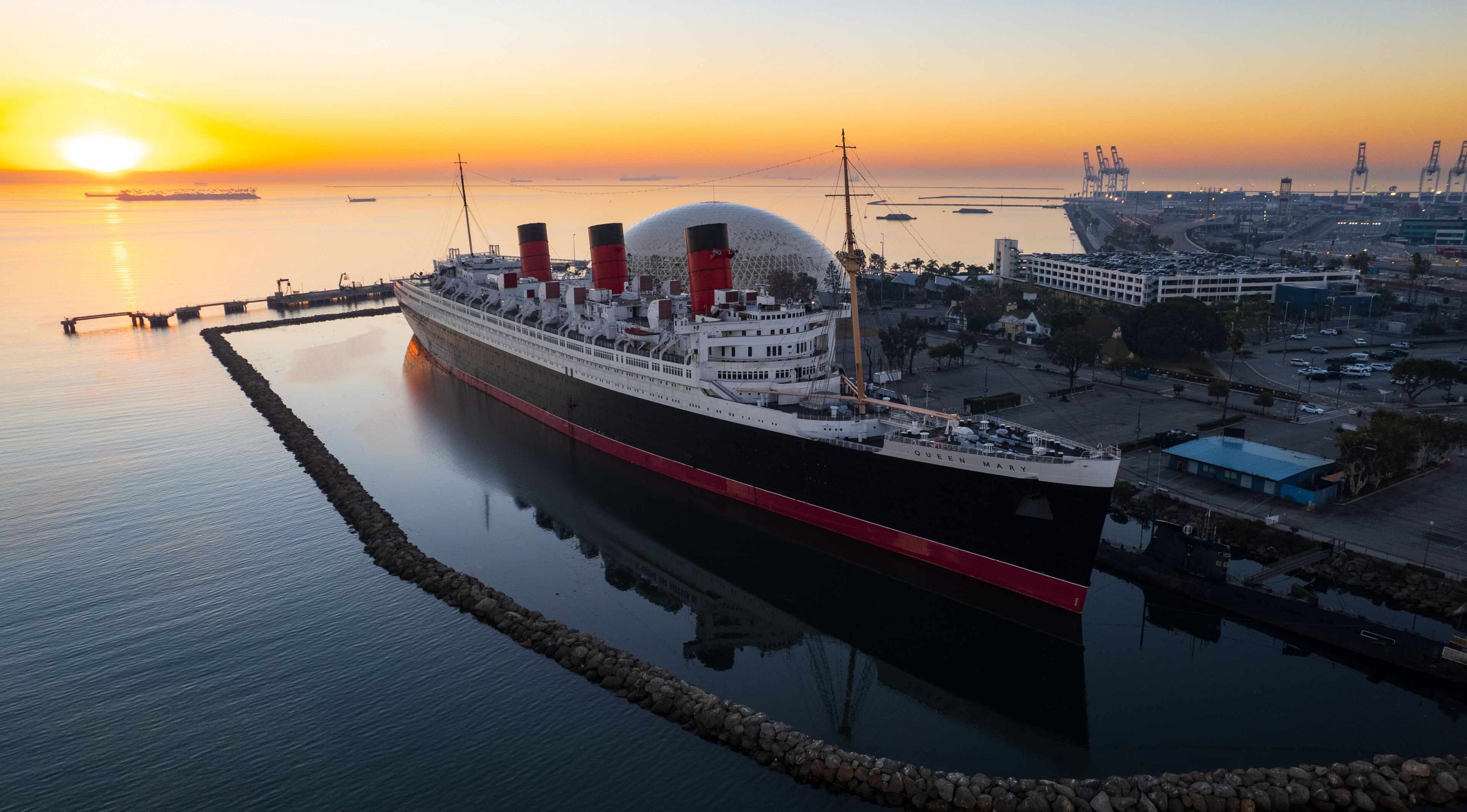 Queen Mary at Sunrise 1, Long Beach, CA November 2022