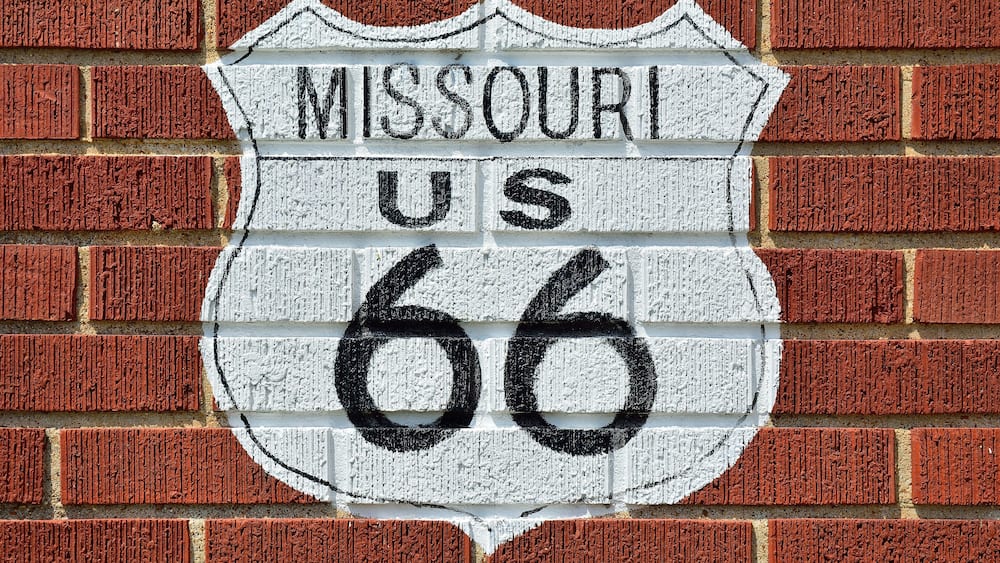 Historic Route 66 sign.