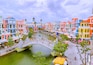 View Of Colorful Houses And Canal At Grand World Complex In Phu Quoc Island, Vietnam.