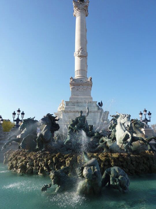 This fountain is huge and magnificent; The principal monument was erected between 1894 and 1902, in memory of the Girondists who fell victim of the Reign of Terror during the French Revolution. #Bordeaux #Quinconces #Expedia # Travel