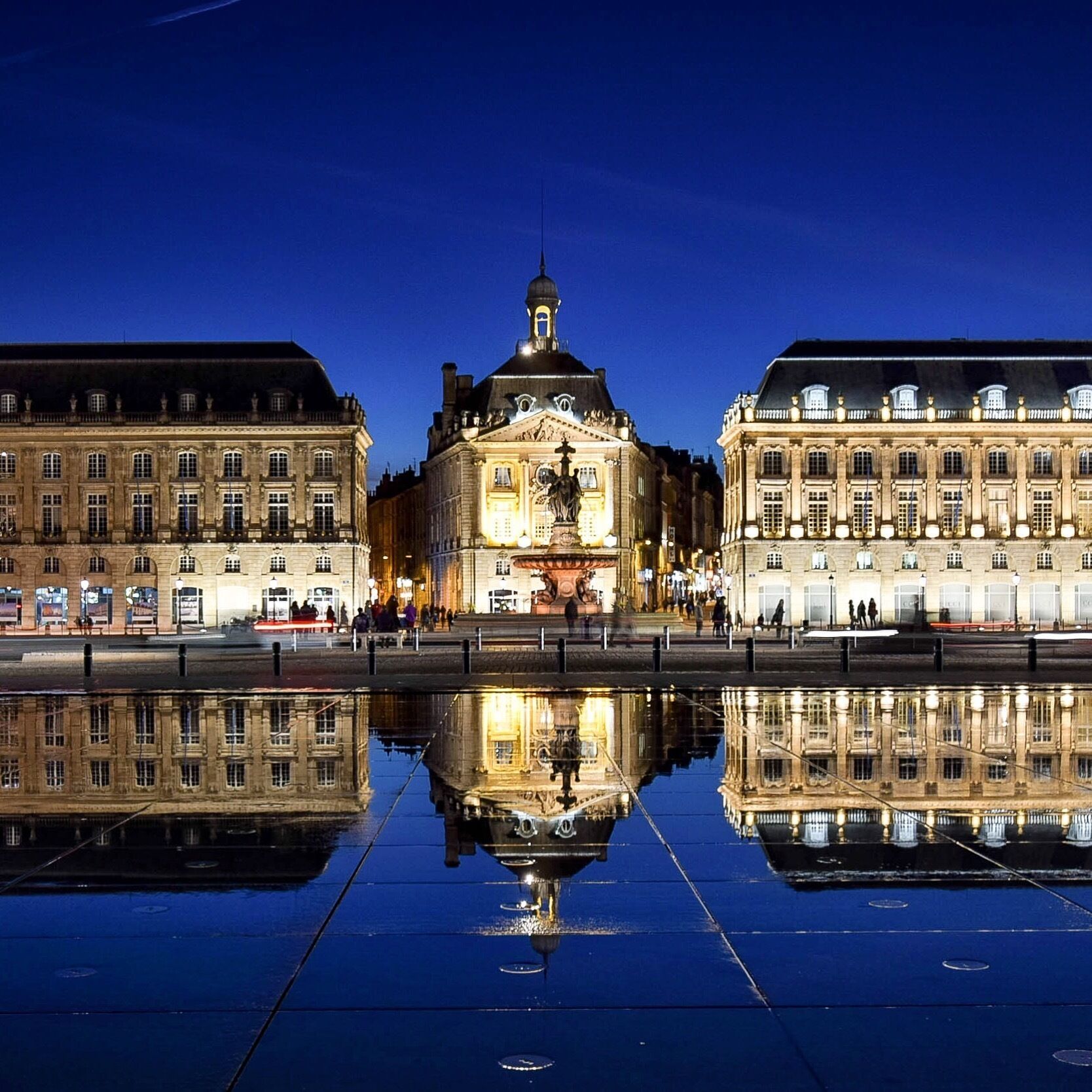 The Miroir d'Eau reflecting pool in front of the historic Place de la Bourse has become a great gathering place in this revitalized city.  Bordeaux is the largest urban UNESCO World Heritage site, and the food and wine are a treat.  It's one of the reasons why I put Bordeaux on my list of best bliss destinations for 2017:  http://www.travelblissnow.com/best-bliss-destinations-2017/